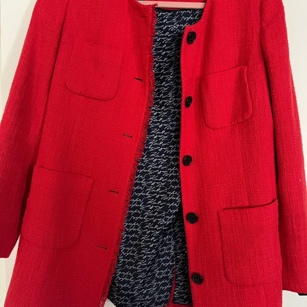 Karl Lagerfield Red Evening Jacket - Picture 5 of 7